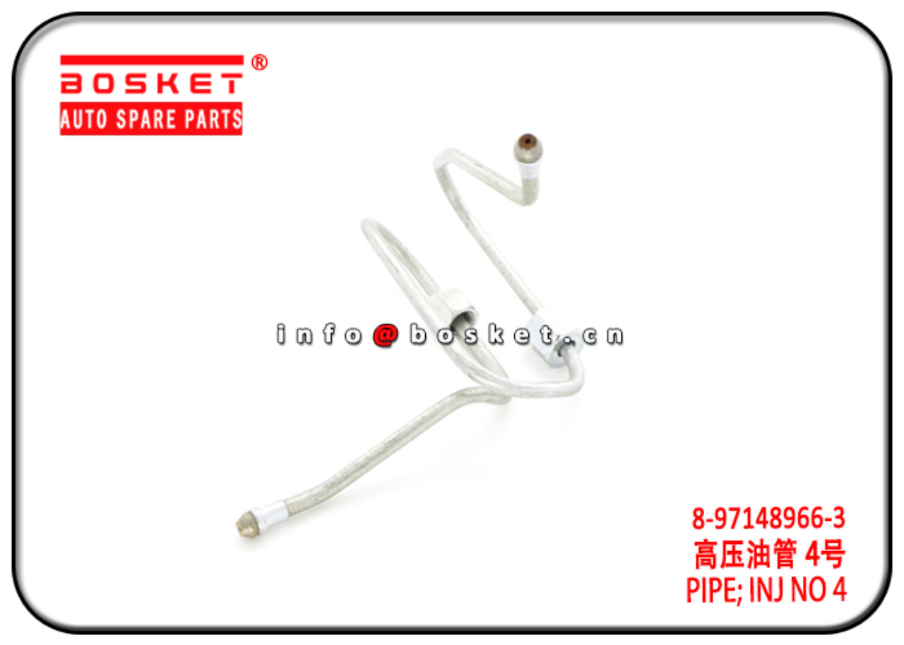 8-97148966-3 8971489663 Injection NO 4 Pipe Suitable for ISUZU 4HE1 NPR 