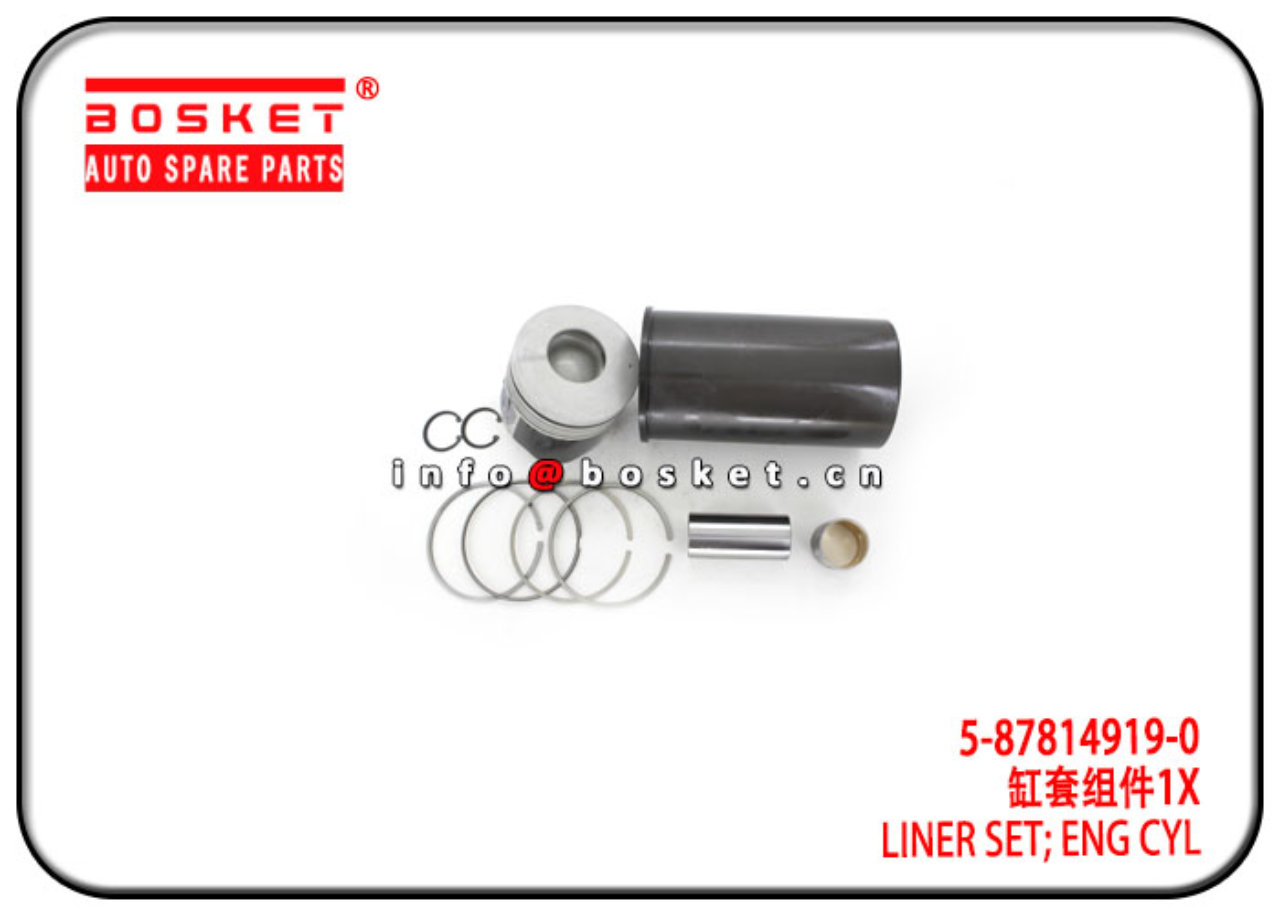 5-87814919-0 5-87813744-1 5878149190 Engine Cylinder LIner Set Suitable for ISUZU 4HE1 NQR70 