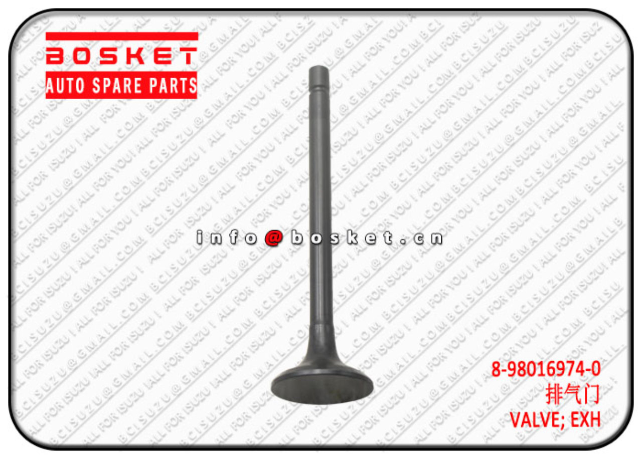 8980169740 8-98016974-0 Exhaust Valve Suitable for ISUZU 4JJ1 4JK1 NKR NPR