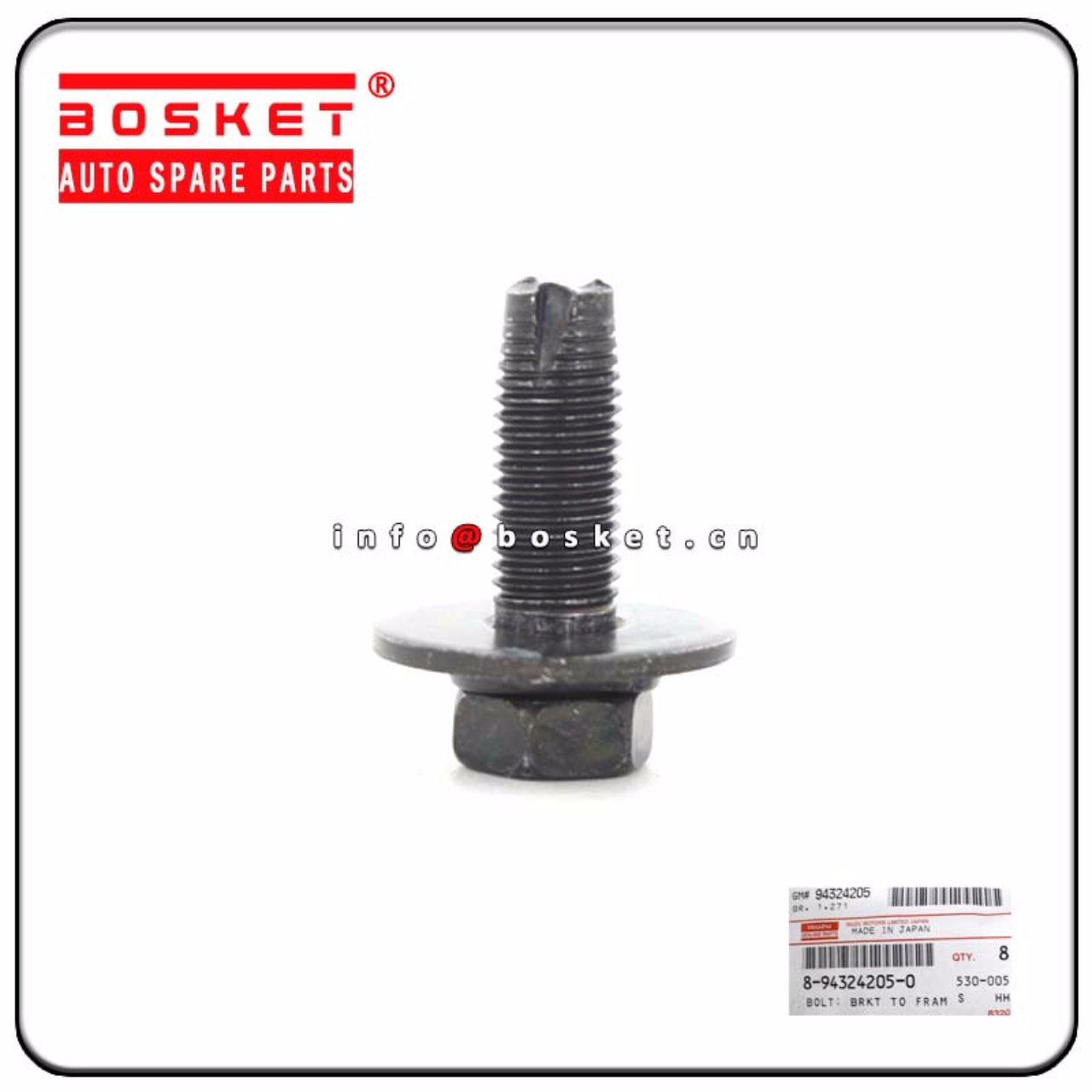 8-94324205-0 2803039-0 8943242050 28030390 Bracket To Frame Bolt（D）Suitable for ISUZU CYZ14 VC46 NPR