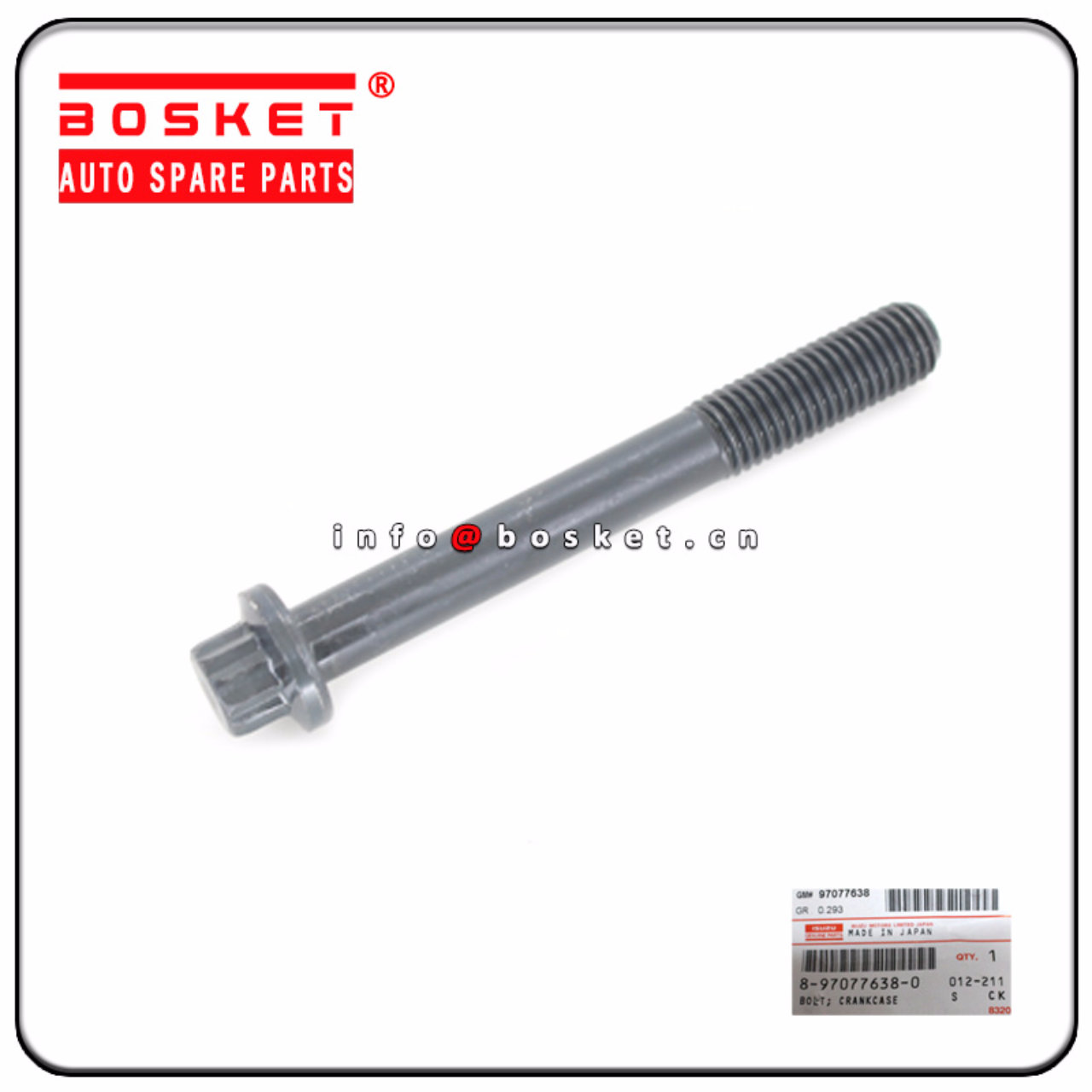  8-97077638-0 8970776380 Cylinder Head To Block Bolt C Suitable for ISUZU 4HK1 4HF1 NPR66 NKR