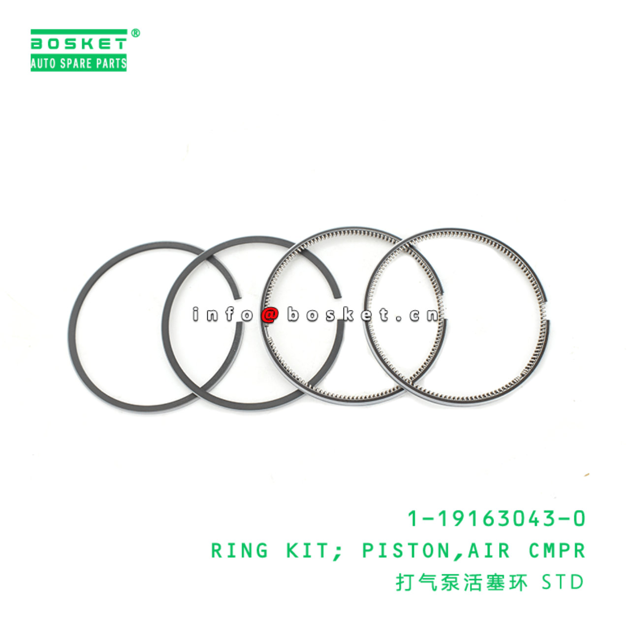 1-19163043-0 Air Compressor Piston Ring Kit 1191630430 Suitable for ISUZU FSR32 6HE1T