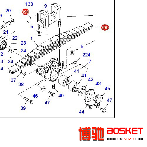 1-87870392-1 1878703921 CYZ51K REAR SPRING U-BOLT SET