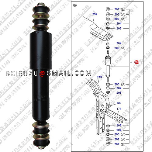 1-51630728-0 1516307280 1-51630607-0 1516306070 CYZ51K CABIN REAR ABSORBER