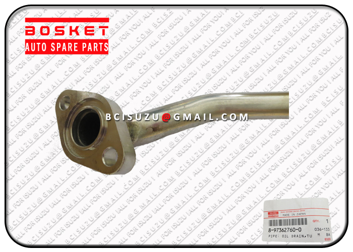 ISUZU 8-97362760-0 4HK1 PIPE; OIL DRAIN,TURBOCHARGER