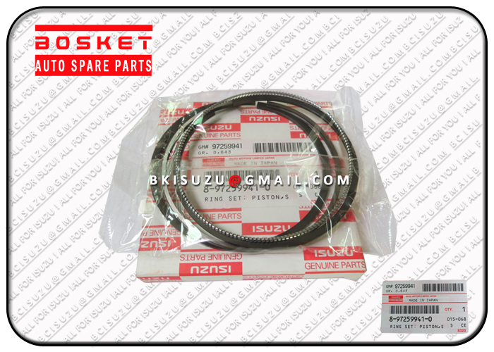 8972599410 8-97259941-0 Standard Piston Ring Set For ISUZU NKR77 4JH1 