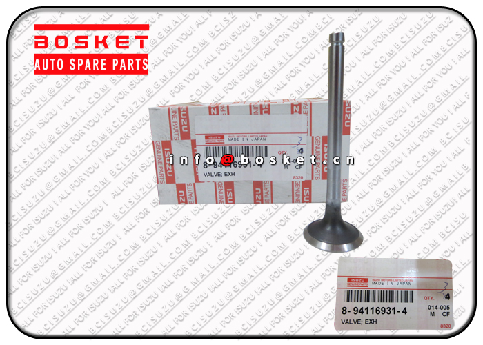 8-94116931-4 8941169314 Exhaust Valve Suitable For ISUZU UMR 3KC1 