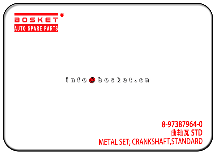 8-97387964-0 8-97202878-0 8973879640 8972028780 Standard Crankshaft Metal Set Suitable for ISUZU 4JJ